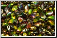 Gekko�-Beads, 3x5mm, crystal, trans., magic olivine, 50 Stk.