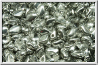 Gekko�-Beads, 3x5mm, crystal, trans., half silver, 50 Stk.