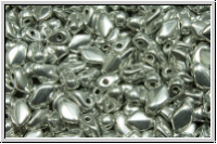 Gekko�-Beads, 3x5mm, crystal, trans., full silver, 50 Stk.
