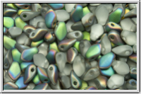 Gekko�-Beads, 3x5mm, crystal, trans., half vitrail, matte, 50 Stk.