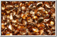 Gekko�-Beads, 3x5mm, crystal, trans., half capri gold, 50 Stk.