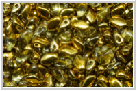 Gekko�-Beads, 3x5mm, crystal, trans., half brass, 50 Stk.