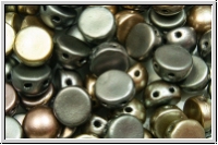 2-Loch-Cabochon, 6mm, zink, met., satin, iris., 20 Stk.
