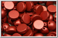 2-Loch-Cabochon, 6mm, lava red, met., satin, 20 Stk.