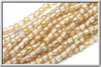 b�hm. Glasperle, rund, 2mm, crystal, trans., lemon AB, 1 Strang
