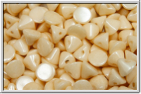 Button�-Beads, 4mm, white, op., champagne luster, 50 Stk.
