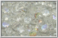Button�-Beads, 4mm, crystal, trans., AB, 50 Stk.