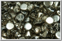 Button�-Beads, 4mm, crystal, trans., half chrome, 50 Stk.