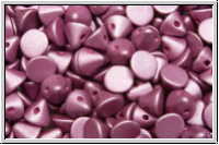 Button�-Beads, 4mm, white, alabaster, magenta met. matte, 50 Stk.
