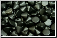 Button�-Beads, 4mm, white, alabaster, black met. matte, 50 Stk.