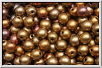 b�hm. Glasperle, rund, 4mm, bronze, met., satin, iris., 50 Stk.