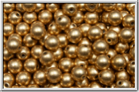 b�hm. Glasperle, rund, 4mm, gold, met., satin, 50 Stk.