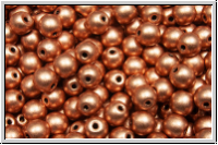 b�hm. Glasperle, rund, 4mm, copper, met., satin, 50 Stk.