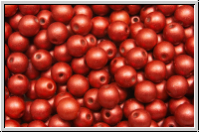 b�hm. Glasperle, rund, 4mm, lava red, met., satin, 50 Stk.