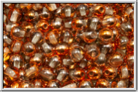 b�hm. Glasperle, rund, 4mm, crystal, trans., half sunset, 50 Stk.