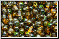 b�hm. Glasperle, rund, 4mm, crystal, trans., magic copper, 50 Stk.
