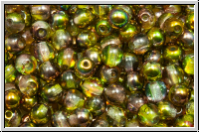 b�hm. Glasperle, rund, 4mm, crystal, trans., magic olivine, 50 Stk.