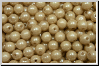 b�hm. Glasperle, rund, 4mm, white, op., latte luster, 50 Stk.