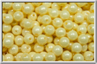 b�hm. Glasperle, rund, 4mm, white, op., cream luster, 50 Stk.