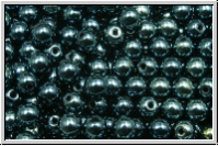 b�hm. Glasperle, rund, 4mm, black, op., full celsian, 50 Stk.