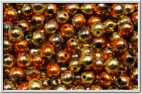 b�hm. Glasperle, rund, 4mm, black, op., california gold rush, 50 Stk.