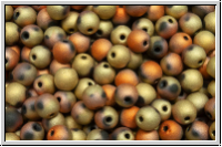 b�hm. Glasperle, rund, 4mm, black, op., california gold rush, matte, 50 Stk.