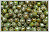 b�hm. Glasperle, rund, 4mm, baby blue, op., silver picasso, 50 Stk.