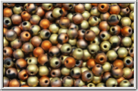 b�hm. Glasperle, rund, 3mm, black, op., california gold rush, matte, 50 Stk.