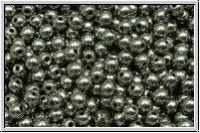 b�hm. Glasperle, rund, 3mm, black, op., full chrome, 50 Stk.