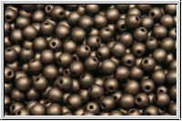 b�hm. Glasperle, rund, 3mm, brown, met., antique, 50 Stk.