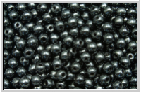 b�hm. Glasperle, rund, 3mm, black, op., full silver chrome, 50 Stk.