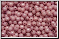 b�hm. Glasperle, rund, 3mm, white, op., rose marbled, 50 Stk.