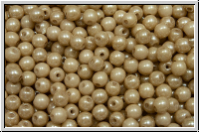 b�hm. Glasperle, rund, 3mm, white, op., latte luster, 50 Stk.