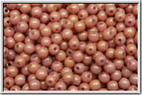 b�hm. Glasperle, rund, 3mm, white, op., rose gold luster, 50 Stk.
