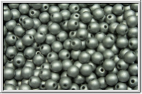 b�hm. Glasperle, rund, 3mm, white, alabaster, silver met., matte, 50 Stk.
