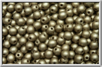 b�hm. Glasperle, rund, 3mm, white, alabaster, khaki met., matte, 50 Stk.