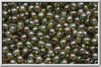 b�hm. Glasperle, rund, 3mm, crystal, trans., blue/brown marbled, 50 Stk.