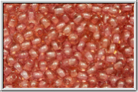b�hm. Glasperle, rund, 3mm, crystal, trans., rose gold luster, 50 Stk.