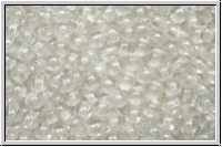 b�hm. Glasperle, rund, 3mm, crystal, trans., luster, 50 Stk.