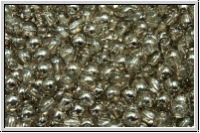 b�hm. Glasperle, rund, 3mm, crystal, trans., half chrome, 50 Stk.