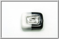 b�hm. Lampenperle, Silbereinzug, Rechteck mit Fenster, black/white/silver, 1 Stk.