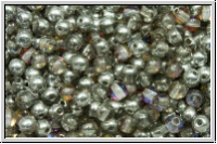 b�hm. Glasperle, rund, 3mm, crystal, trans., half volcano, 50 Stk.