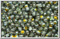 b�hm. Glasperle, rund, 3mm, crystal, trans., half marea, 50 Stk.