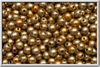 b�hm. Glasperle, rund, 3mm, gold, met., satin, iris., 50 Stk.