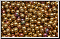b�hm. Glasperle, rund, 3mm, bronze, met., satin, iris., 50 Stk.