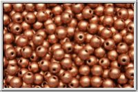 b�hm. Glasperle, rund, 3mm, copper, met., satin, 50 Stk.