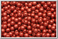 b�hm. Glasperle, rund, 3mm, lava red, met., satin, 50 Stk.
