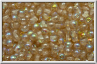 b�hm. Glasperle, rund, 3mm, crystal, trans., lemon AB, 50 Stk.