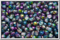 b�hm. Glasperle, rund, 3mm, crystal, trans., magic blue/purple, 50 Stk.