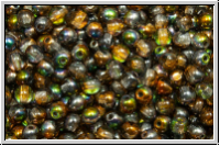b�hm. Glasperle, rund, 3mm, crystal, trans., magic copper, 50 Stk.